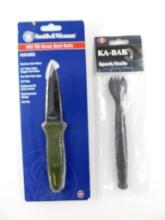 S&W HRT Green Boot Knife and Ka-Bar Spork/Knife, NEW