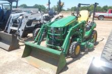 JD 1025R 4WD ROPS W/ LDR AND BUCKET AND BELLY MOWER
