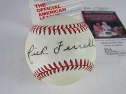 Rick Ferrell Signed Rawlings OAL Baseball JSA COA (Hall of Famer)