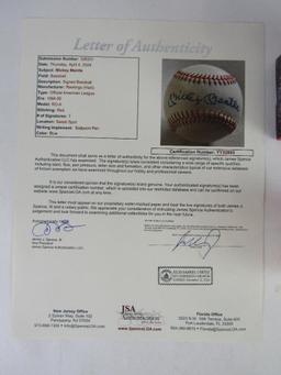 Mickey Mantle Signed Rawlings OAL Baseball JSA COA Full Letter