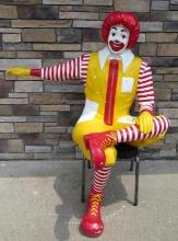 Rare Original McDonalds "RONALD MCDONALD" Lifesize "Seated" Advertising Statue