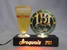 Antique Iroquois Beer & Ale Bar-Back Lighted Advertising Display/ Clock Rare!