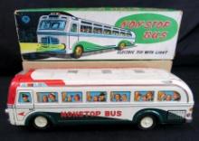 Excellent Antique Modern Toys Japan Tin Battery Op Non-Stop Bus 14"