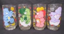 Set (4) Vintage 1986 Care Bears 5" Character Glasses