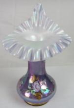 2004 QVC Museum Collection Artist Signed Fenton Hand Painted 9" Jack in a Pulpit JIP Vase