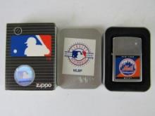 NOS Excellent New York Mets Zippo Lighter in Original Tin & Box