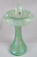 Beautiful Fenton Willow Green Opalescent 11" Jack in a Pulpit JIP Vase