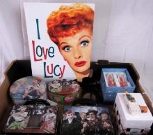 Excellent Lot of "I Love Lucy" Items as Shown. Sign, Lunchboxes, Salt & Pepper ++