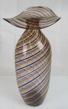 Beautiful Signed Millerighe (Italy) Mica Spiral Optic 11.5" Jack in a Pulpit JIP Vase