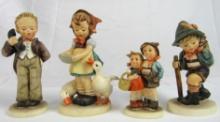 Excellent Lot (4) Vintage TMK 6 Hummel Figurines (All Signed)