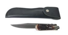 MARBLES JUMBO 12" FOLDING HUNTER STAG w/SHEATH LN