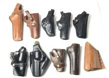 LOT (10) MISC. LEATHER HOLSTERS