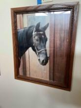 Framed Horse wall art. 13" x 16"