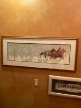 Signed, Bev Doolittle 10777/69996 framed wall art. 20" x 48". See pic 2 for camouflage example