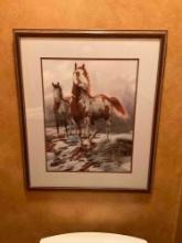 Signed, Chuck Dehaan 85 framed art. 21" x 25"