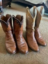 Unbranded size 10 & Lucchese size 11 men's boots