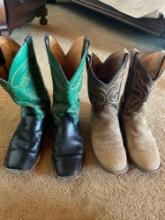 Justin size 10.5 & branded Mexican made size 11 men's boots