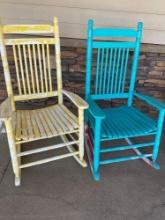 Wood Rocking chairs. 2 pieces
