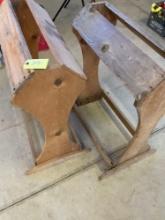 Wood saddle stands. 2 pieces
