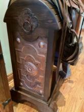 Wood saddle stand with copper front panel/ deco . 42"x 30" x 22"
