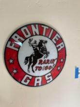 Vintage 13" Frontier Gas sign