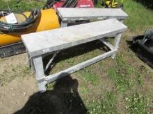 712. (2) ALUMINUM ADJUSTABLE SHEETROCK BENCHES, YOUR BID IS FOR THE PAIR