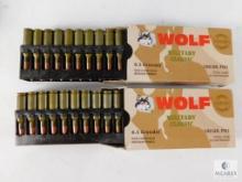 40 Rounds Wolf Military Classic 6.5 Grendel 100 Grain FMJ Non-Corrosive Berdan Primed Steel Case