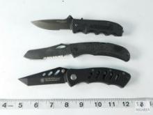 Lot of Three Folding Knives - Gerber, StatGear Safety Knife, and Smith & Wesson Homeland Security