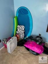 Outdoor Lot - Pool/Lake/Beach Items and Box Fan