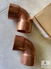 Two NIBCO W-2087 90-degree Copper Elbows - 2 5/8 OD