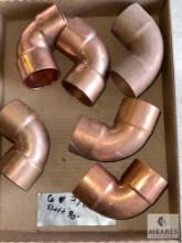 Six Streamline Copper Short 90-degree Ells - 2 1/8 OD