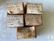 Five Boxes (50) Mueller Brass Co Copper 90-degree Long Turn Elbows - 1 3/4