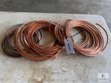 Mixed Lot of Cut Copper Refrigeration Tubing - 3/8 and 1/4 OD