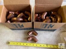 Two Boxes (50 pcs) Streamline Copper W-02344 90-degree Ells - 1 1/8 OD