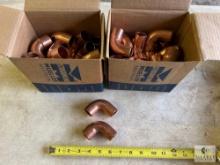 Two Boxes (50 pcs) Streamline Copper W-02344 90-degree Ells - 1 1/8 OD