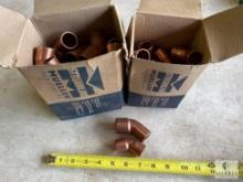 Two Boxes of Streamline Copper 45-degree - (1) 1 1/8 Short Ells and (1) 7/8 Ells