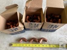 Three Boxes of Streamline Copper 90-degree Short Radius Street Ells - 7/8 OD