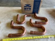 Four Streamline Copper Suction Line P Traps - 1 3/8 OD