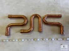Three Streamline Copper Suction Line P Traps - 1 1/8 OD