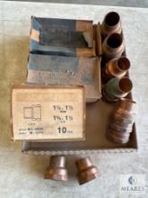 Three Boxes of Mueller Copper Pipe Adapters - 1 3/8 x 1 1/2 OD