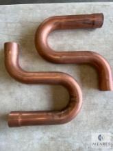 Two Streamline Copper Suction Line P Traps - 2 1/8 OD