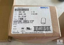Two Boxes NIBCO W-10149 Copper Pipe Couplers - Dimple Stop - 1 5/8 OD