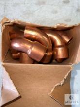 Box of Mueller Copper 90-degree Long Turn Elbow W02749 - 1 3/4 OD