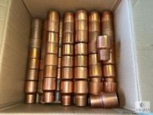 Approximately 79 Copper Pipe Bushings - 1 1/8 x 1 5/8 OD