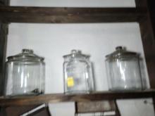 3 Large Glass Jars with Lids