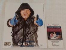 AJ Styles Autographed Signed JSA 8x10 Photo TNA WWE Wrestling ROH Promo WWF Ring Inscription