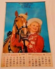 Vintage 1956 Advertising Calendar Pinup Western Cowgirl Bellingham Hudson Auto Girl Mass MA Complete