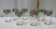 Set Of 8 Vtg Tea Glasses