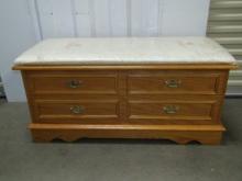 Cedar Lined Blanket Chest With Fabric Padded Top (NO SHIPPING THIS LOT)