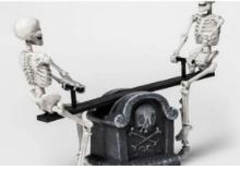Animated Skeletons On A See - Saw Halloween Decoration